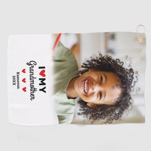 写真おばあちゃんのゴルファーの名前カスタム ゴルフタオル (横)