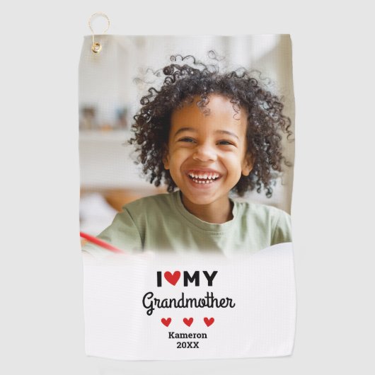 写真おばあちゃんのゴルファーの名前カスタム ゴルフタオル (正面)