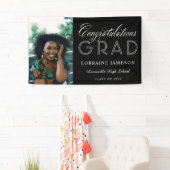 写真おめでとうございます書道の卒業 横断幕 (インサイチュ)