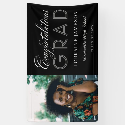 写真おめでとうございます書道の卒業 横断幕 (縦)