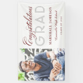 写真おめでとうございます書道卒業記念パーティー 横断幕 (縦)