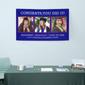 写真おめでとう3年卒業2023青色卒業 横断幕 (トレードショー)