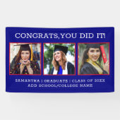 写真おめでとう3年卒業2023青色卒業 横断幕 (横)