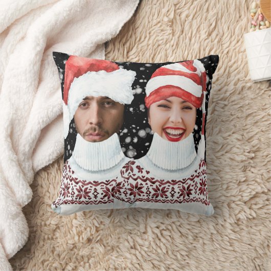 写真おもしろいのクパーソナライズされたリスマス クッション (ブランケット)