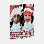 写真おもしろいのクパーソナライズされたリスマス メタルオーナメント (正面右)