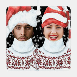 写真おもしろいのクパーソナライズされたリスマス メタルオーナメント