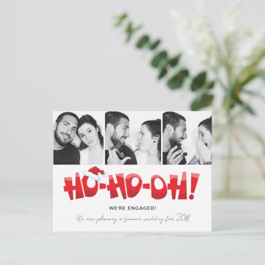 写真おもしろいのクリスマ婚約したス シーズンポストカード (スタンド正面)