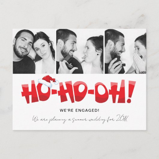 写真おもしろいのクリスマ婚約したス シーズンポストカード (正面)