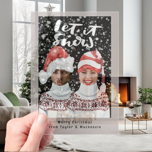 写真おもしろいのパーソナライズされたクリスマス アクリル招待状