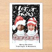 写真おもしろいのパーソナライズされたクリスマス アクリル招待状 (正面)