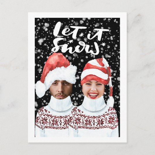 写真おもしろいのパーソナライズされたクリスマス シーズンポストカード (正面)