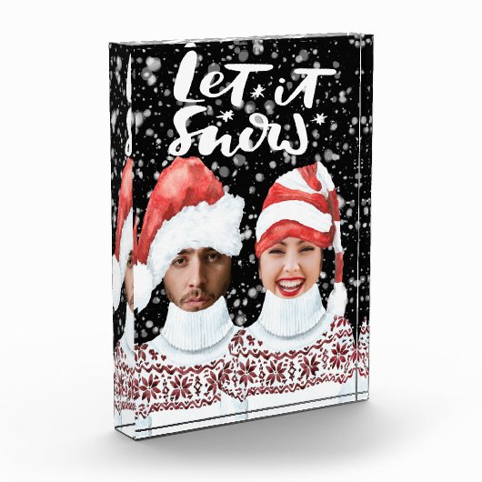 写真おもしろいのパーソナライズされたクリスマス フォトブロック (左)