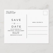 写真おもしろいのモダン予算の保存日 案内ポストカード (裏面)