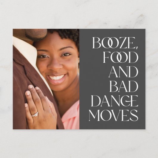 写真おもしろいのモダン予算の保存日 案内ポストカード (正面)