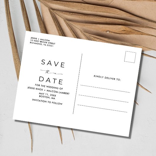 写真おもしろいのモダン予算の保存日 案内ポストカード