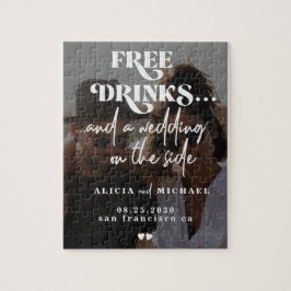 写真おもしろいのモダン結婚式は日付を保存 ジグソーパズル