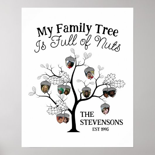 写真おもしろいの家族の木はナッツのクリスマスフル ポスター (正面)