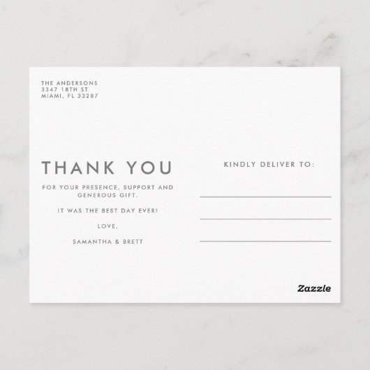 写真おもしろいの結婚ありがとうはがき ポストカード (裏面)