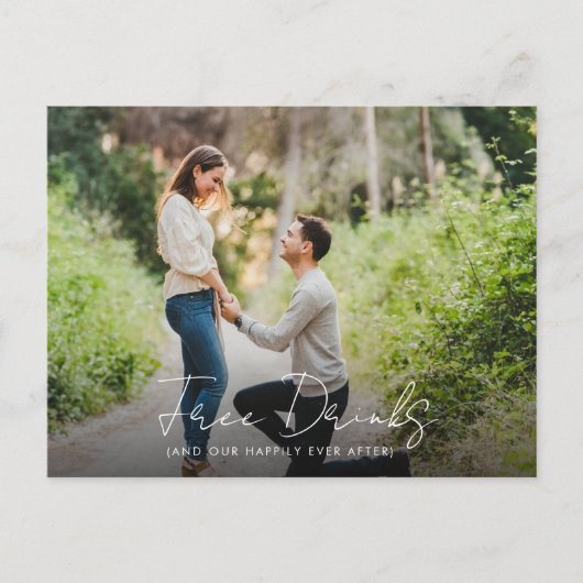 写真おもしろいの結婚予算日付の保存 案内ポストカード (正面)