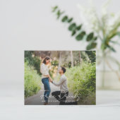 写真おもしろいの結婚予算日付の保存 案内ポストカード (スタンド正面)