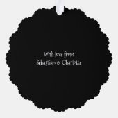 写真おもしろいカスタムパーソナライズされた オーナメントカード (裏面)