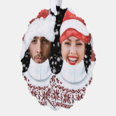 写真おもしろいカスタムパーソナライズされた オーナメントカード (左)