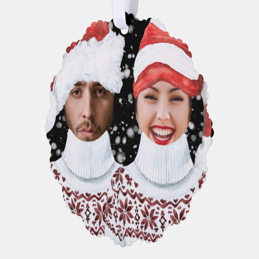 写真おもしろいカスタムパーソナライズされた オーナメントカード (左)