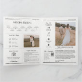 写真おもしろいカスタム新聞結婚式招待状 カード (内部)