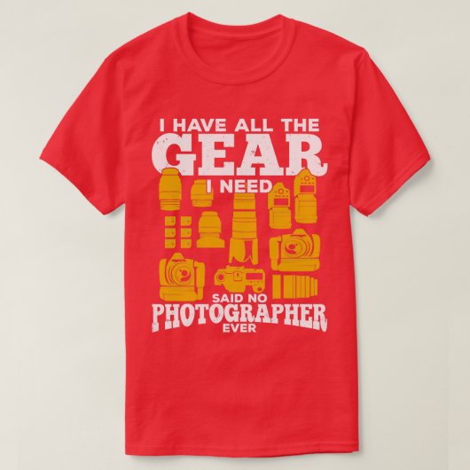 写真おもしろいギア写真家ギフト Tシャツ (デザイン正面)