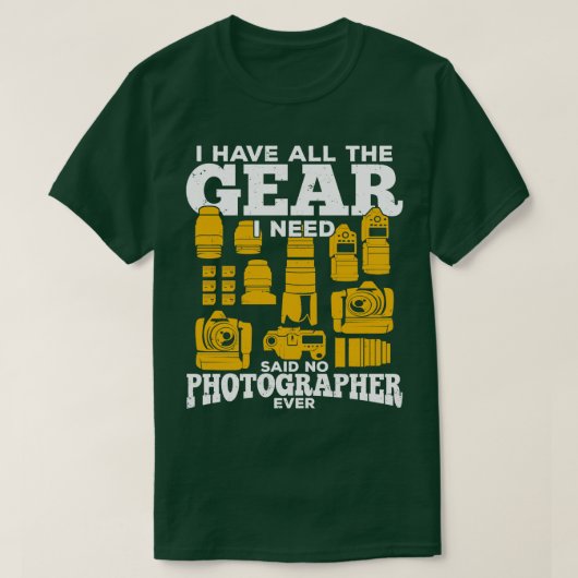 写真おもしろいギア写真家ギフト Tシャツ (デザイン正面)