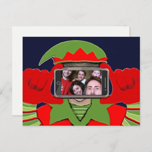 写真おもしろいクリスマス シーズンポストカード (正面/裏面)