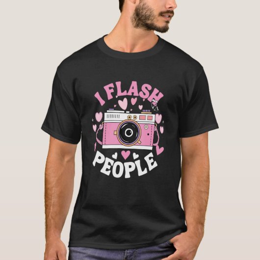 写真おもしろいグラフィックデザインカメラ写真 Tシャツ (正面)