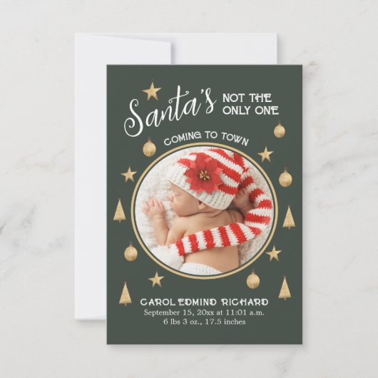 写真おもしろいコラージュ誕生統計ホリデー サンキューカード (正面)