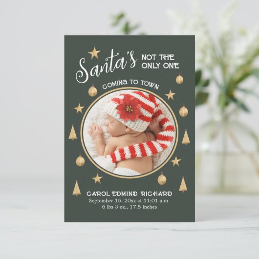 写真おもしろいコラージュ誕生統計ホリデー サンキューカード (スタンド正面)