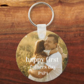写真おもしろいコラージュhappy first fanteers day pap キーホルダー (正面)