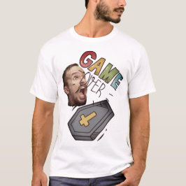 写真おもしろいハロウィーン/ゲーマーの棺の上でのゲーム Tシャツ