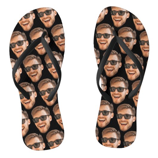 写真おもしろいパーソナライズされた顔 ビーチサンダル (ソール)