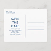 写真おもしろいビーチ結婚式日付の保存 案内ポストカード (裏面)