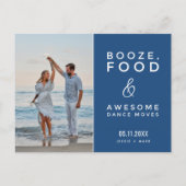 写真おもしろいビーチ結婚式日付の保存 案内ポストカード (正面)