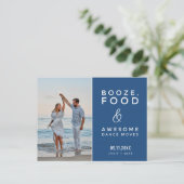 写真おもしろいビーチ結婚式日付の保存 案内ポストカード (スタンド正面)