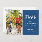 写真おもしろいビーチ結婚式鍵西の日付を保存 案内ポストカード (正面/裏面)