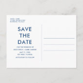 写真おもしろいビーチ結婚式鍵西の日付を保存 案内ポストカード (裏面)