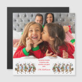 写真おもしろいマーチングクリスマスのトナカイ (正面/裏面)