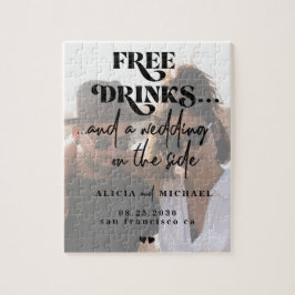 写真おもしろいモダンの結婚式は日付を保存する ジグソーパズル