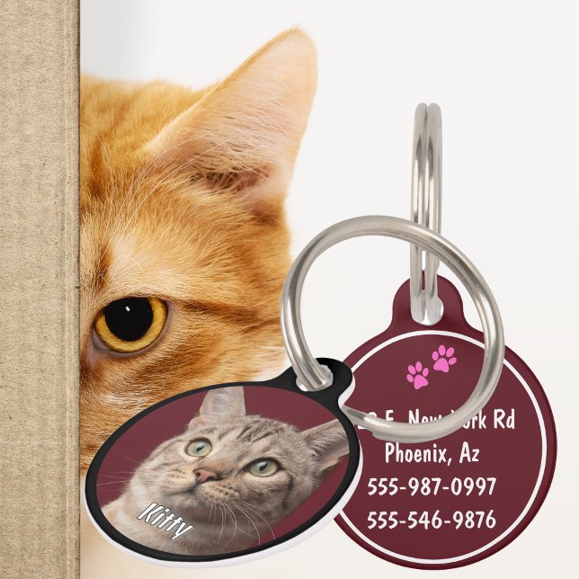 写真おもしろい付きカスタムペット用名札 – パーソナライズ ペット　ネームタグ (Funny Custom Pet ID Tag with Photo - Personalize)