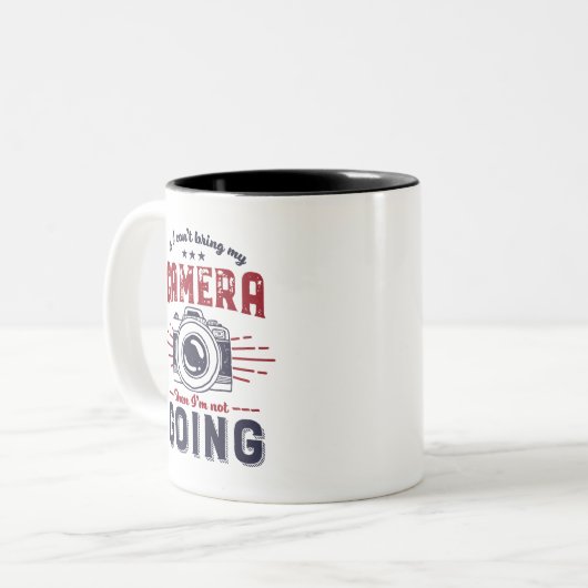 写真おもしろい引用文写真家とカメラ ツートーンマグカップ (正面左)