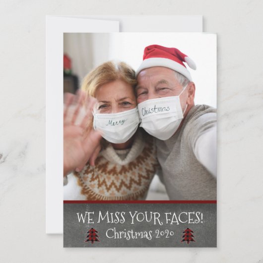 写真おもしろい恋しく思Your顔Covid Christmas シーズンカード (正面)