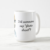 写真おもしろい撮影の準備ができている馬 コーヒーマグカップ (正面右)