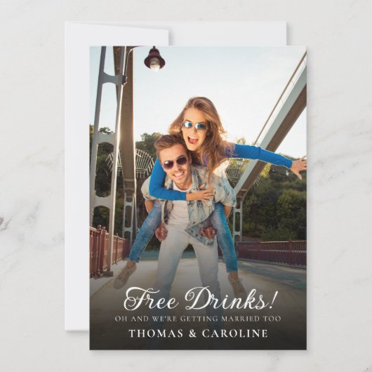 写真おもしろい日付の発結婚表を保存 招待状 (正面)