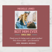 写真おもしろい最高のMom Ever First Mother's Day Beer ビールラベル (シングルラベル)